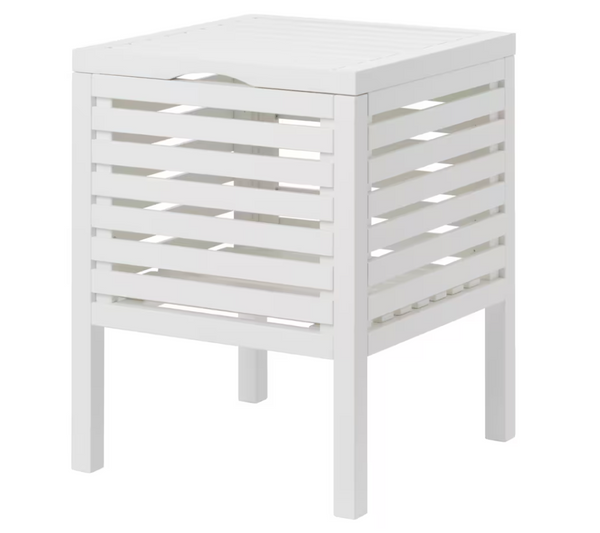 MUSKAN Storage stool, white, 50 cm