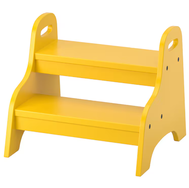 TROGEN Children's step stool, yellow, 40x38x33 cm