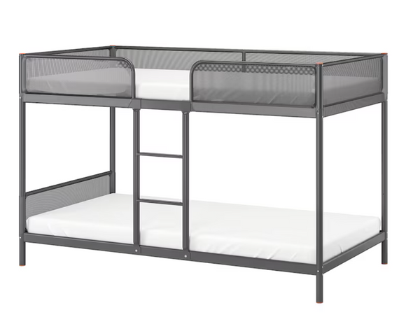 TUFFING Bunk bed frame, dark grey, 90x200 cm