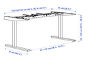 MITTZON Table top, black/ash, 160x68 cm/MITTZON Underframe sit-stand for desk, black, 120/140/160x80 cm