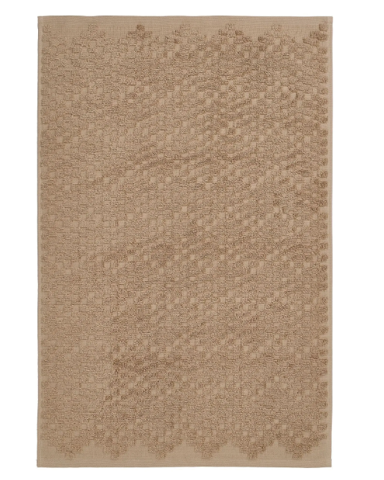 FJALLKATTFOT bath mat, beige, 50x80 cm