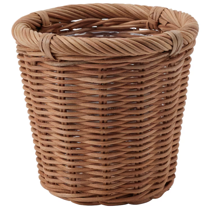 KAKTUSFIKON Plant pot, rattan, 12 cm