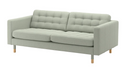 LANDSKRONA 3-seat sofa, Gunnared light green/wood