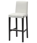 BERGMUND Bar stool with backrest frame, black, 75 cm/BERGMUND cover grey
