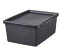 UPPSNOFSAD Storage box with, black, 35x25x14 cm/9 l/UPPSNOFSAD Lid, black, 35x25 cm