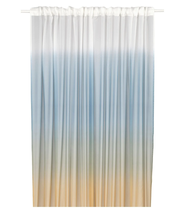 GLASÖRT Sheer curtain, 1 piece, grey-blue/dark beige, 300x300 cm