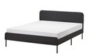 SLATTUM Upholstered bed frame, Vissle dark grey, 140x200 cm