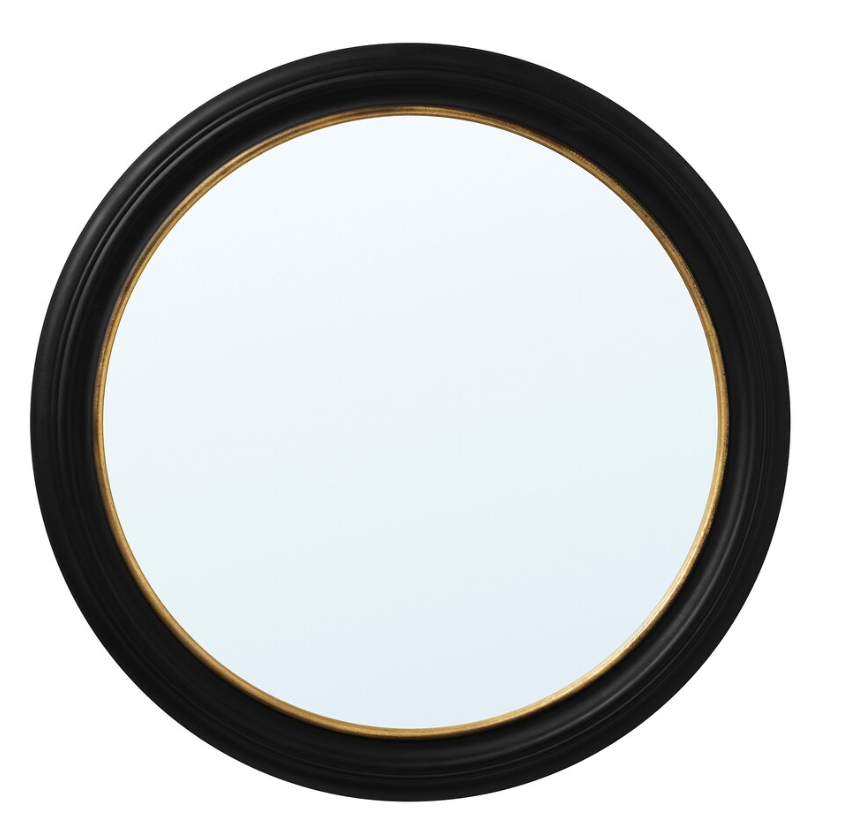 ALMARÖD Mirror, black, 80 cm