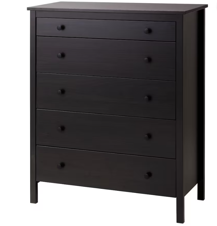 KOPPANG Chest of 5 drawers, black-brown, 90x114 cm – Likea projects limited