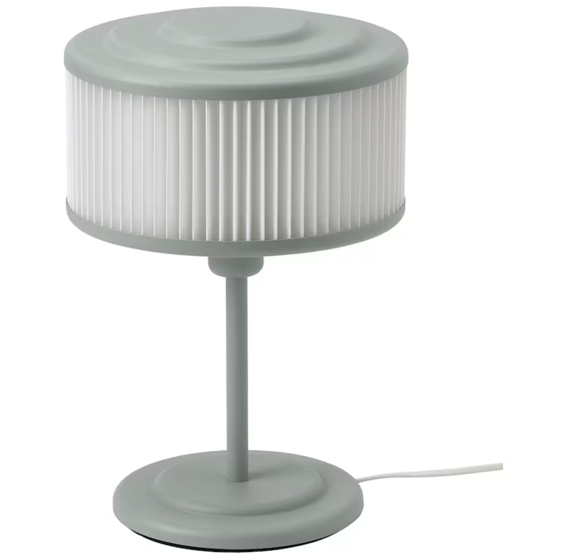 REMTÅNG Table lamp, grey-green, 37 cm