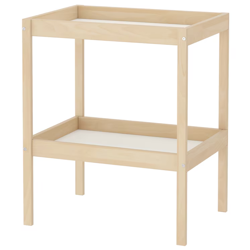 SNIGLAR Changing table, beech/white, 72x53 cm