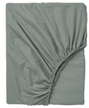 DVALA Fitted sheet, grey-green, 160x200 cm