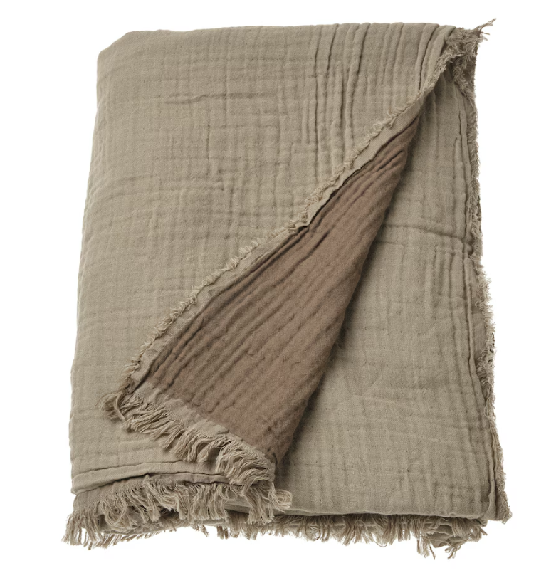 VALLKRASSING Throw, light grey-brown, 150x200 cm