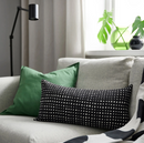 SANDMOTT lace pillow, black-white, 30x58 cm