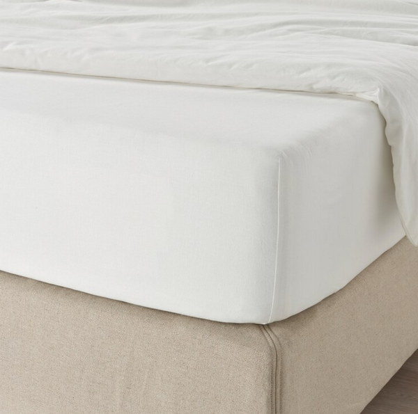 FARGMARA Fitted sheet, white, 90x200 cm