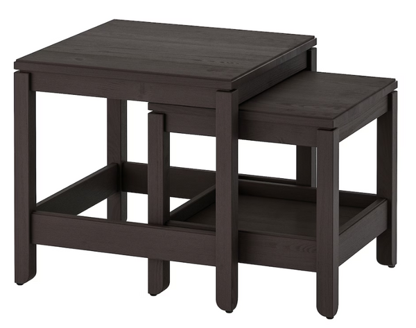 HAVSTA Nesting tables, set of 2, dark brown