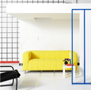 KLIPPAN Frame, 2-seat sofa, lining cloth/KLIPPAN 2-seat sofa cover, bright yellow