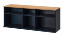 SKRUVBY TV bench, black-blue, 156x38x60 cm