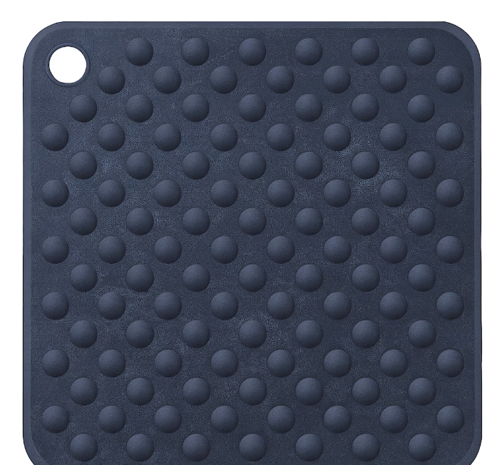 BLÅSJÖN Shower mat, dark blue, 50x50 cm