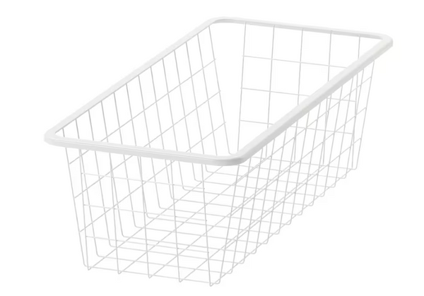 JONAXEL Wire basket, white, 25x51x15 cm