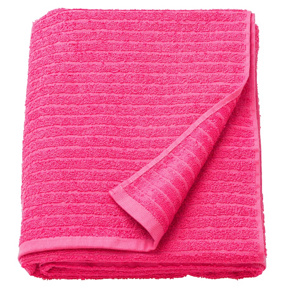 VÅGSJÖN Bath sheet, bright pink, 100x150 cm