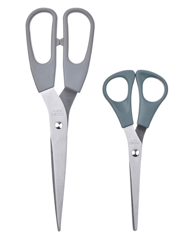 SVÄRDFISK Scissors, set of 2, stainless steel grey/grey-turquoise