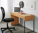 MICKE Desk, oak effect, 142x50 cm