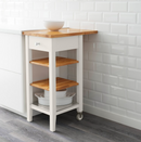 STENSTORP Kitchen trolley, white/oak, 45x43x90 cm