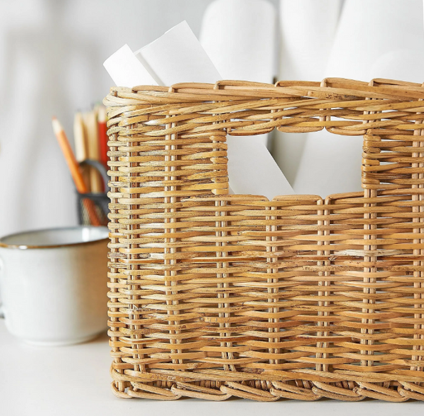 TRUMMIS basket, rattan, 25x35x20 cm