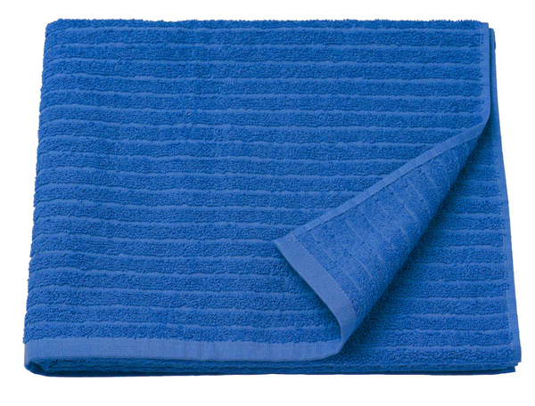 VÅGSJÖN Bath towel, bright blue, 70x140 cm