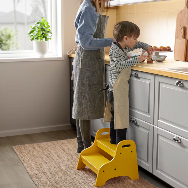 TROGEN Children's step stool, yellow, 40x38x33 cm