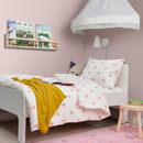 BARNDRÖM Duvet cover and pillowcase, heart pattern white/pink, 150x200/50x60 cm
