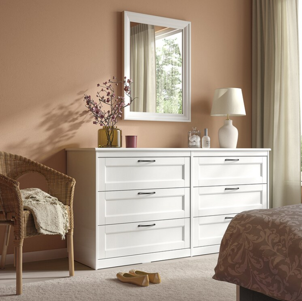 SONGESAND Chest of 6 drawers, white, 161x81 cm