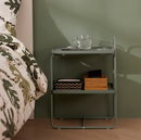 HATTÅSEN Bedside table/shelf unit, gray-green