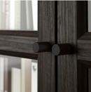 OXBERG Glass door, dark brown oak effect, 40x192