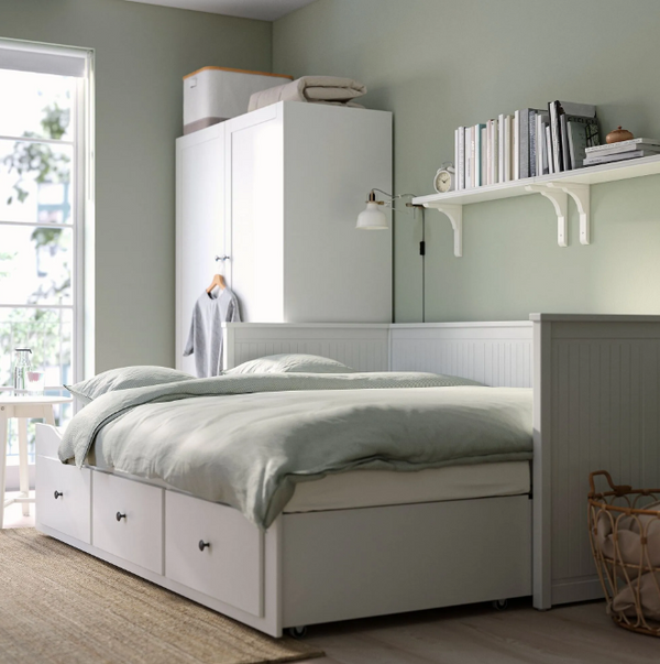 HEMNES Day-bed with 3 Storage, White, 80x200 cm