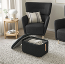 OSKARSHAMN pouffe with storage, gunnared black-grey