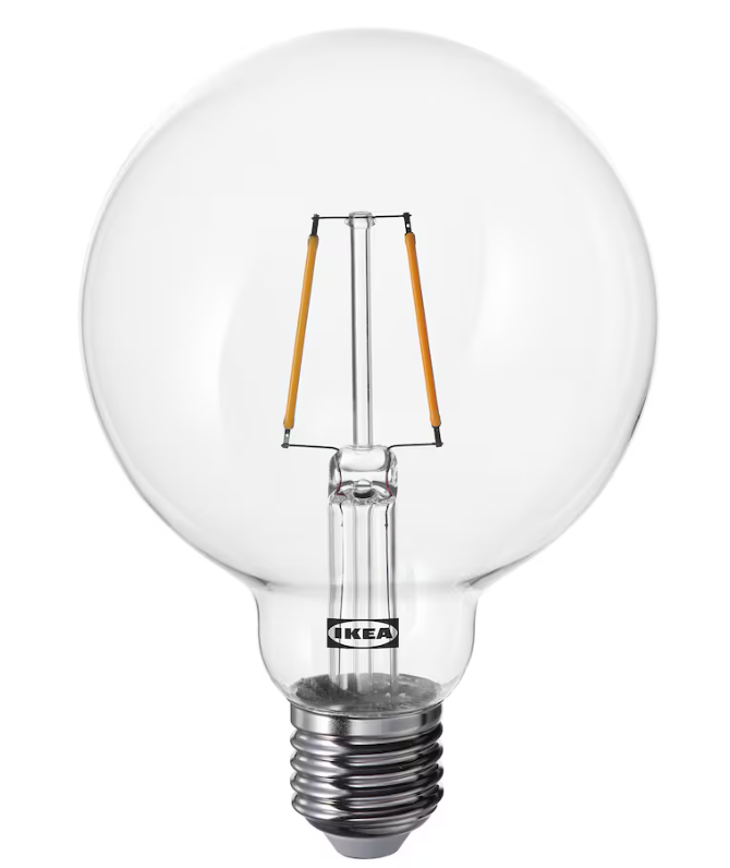 LUNNOM LED bulb E27 150 lumen, globe clear, 95 mm