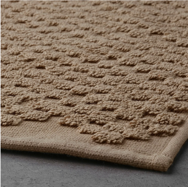 FJALLKATTFOT bath mat, beige, 50x80 cm