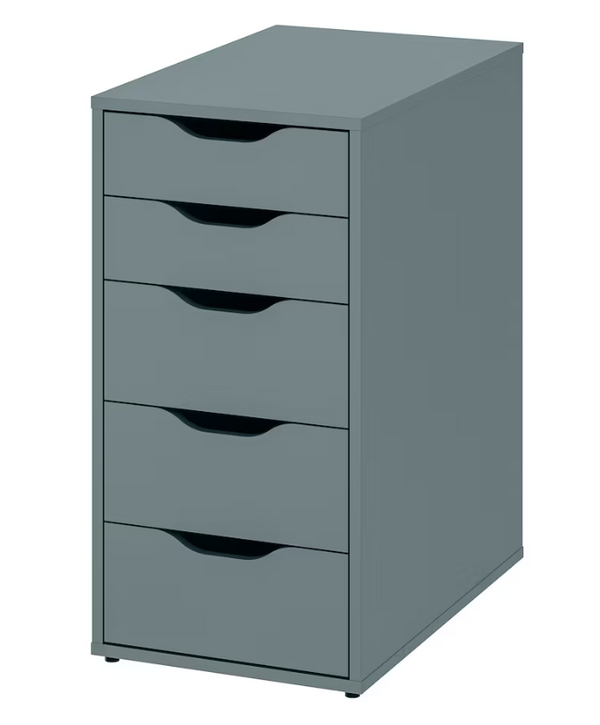 ALEX Drawer unit, grey-turquoise, 36x70 cm