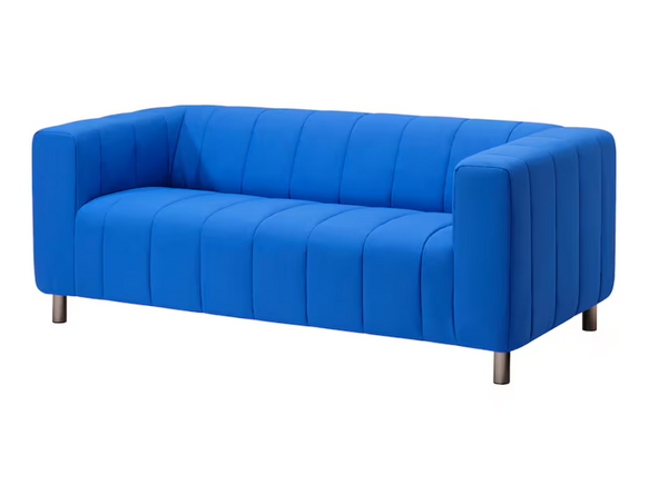 KLIPPAN Frame, 2-seat sofa, lining cloth/KLIPPAN Cover for 2-seat sofa, bright blue