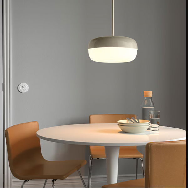 BLÅSVERK Pendant lamp, beige, 37 cm