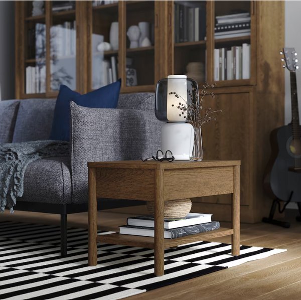 TONSTAD Side table, brown stained oak veneer, 64x40 cm