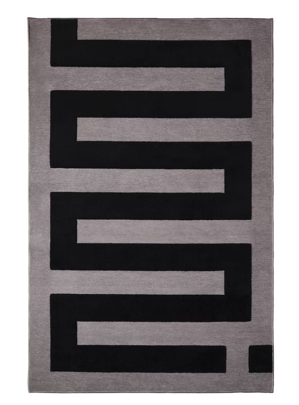 BLÅSKATA Rug, black/grey, 105x160 cm