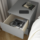 MALM Chest of 2 drawers, grey stained, 40x55 cm