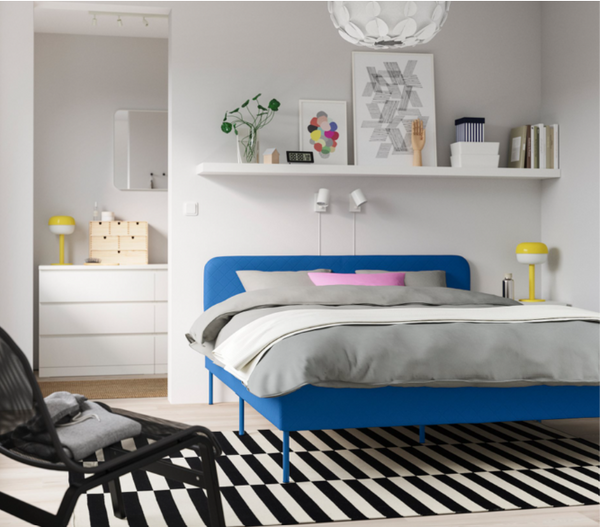 SLATTUM upholstered bed frame, 140x200 cm