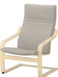 POÄNG Children's armchair frame, birch veneer/POÄNG Children's armchair cushion, Knisa light beige
