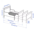 SUNDVIK Extendable bed, white, 80x200 cm