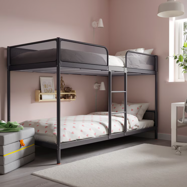 TUFFING Bunk bed frame, dark grey, 90x200 cm