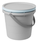 PEPPRIG 3-piece bucket set with lid, gray/blue